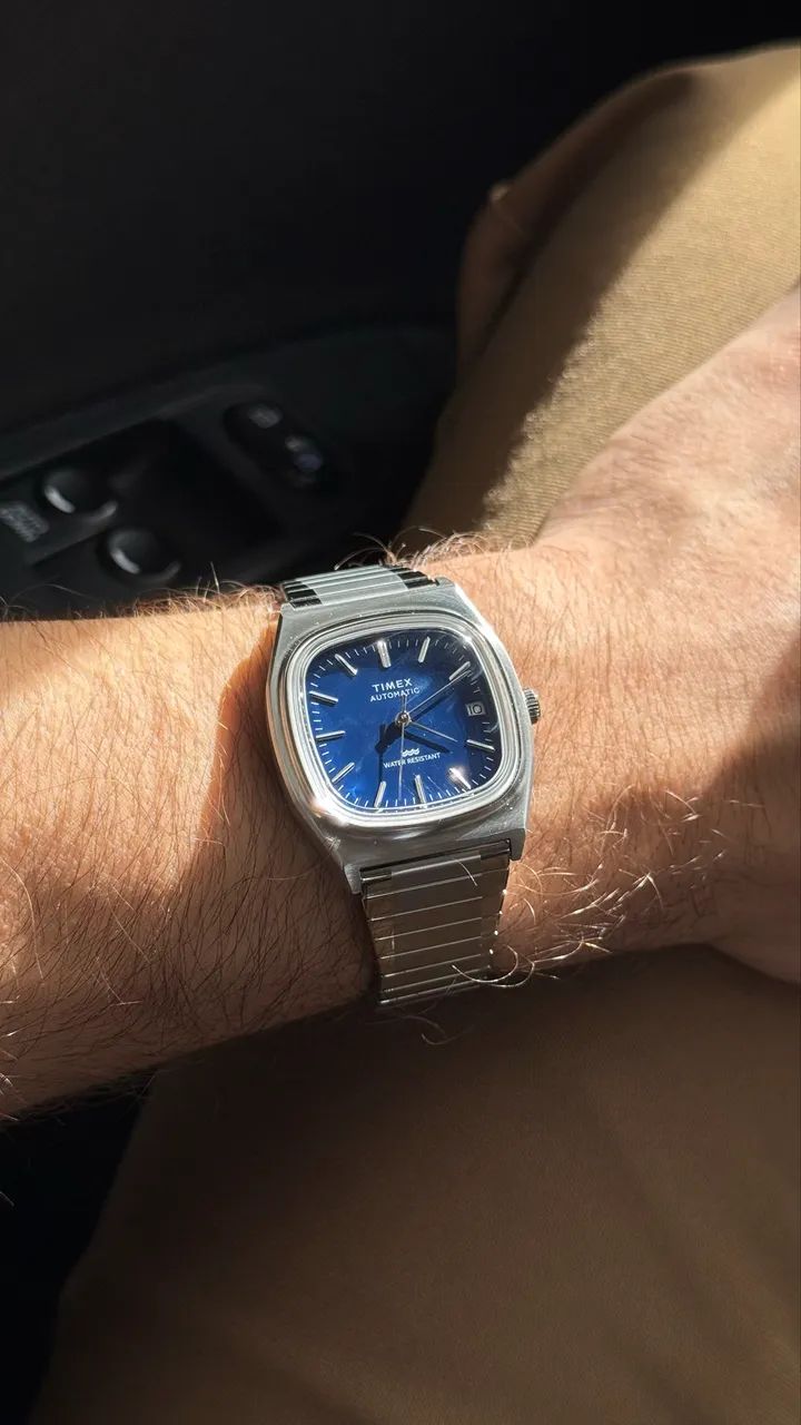 Relógio Automático Timex 1983 E-Line Reissue Azul - Foto 2