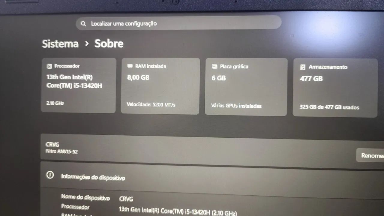 NOTEBOOK ACER NITRO V15  - Foto 4