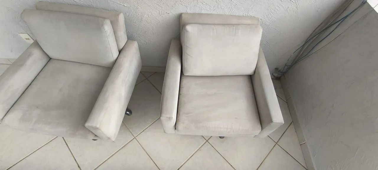 Poltronas em suede offwhite - Foto 2