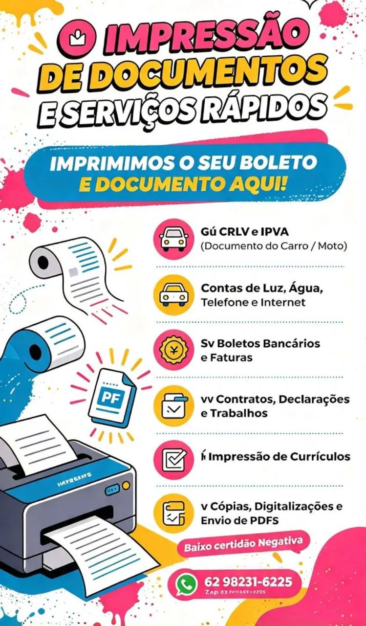 IMPRESSÃO DE DOCUMENTOS E SERVIÇOS RÁPIDOS