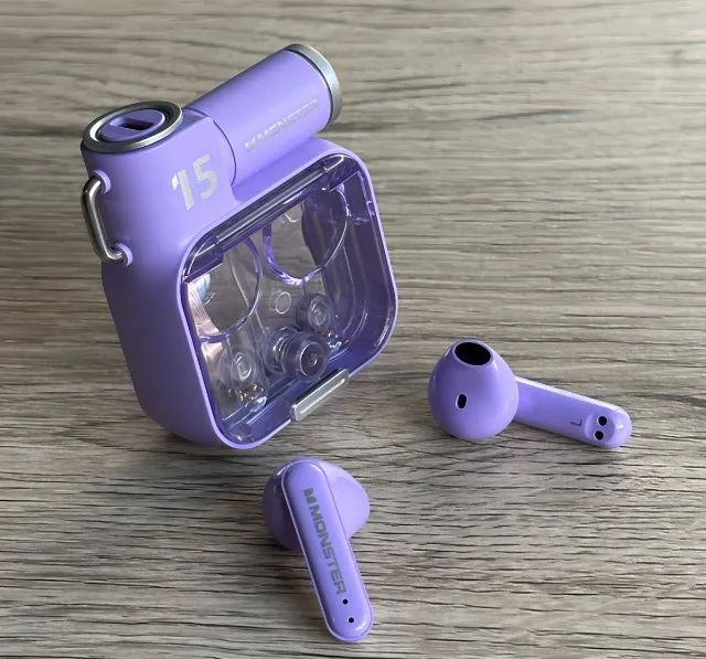 Fone Bluetooth Monster XKT15 Violeta TWS Sem Fio c/ Microfone - Foto 2