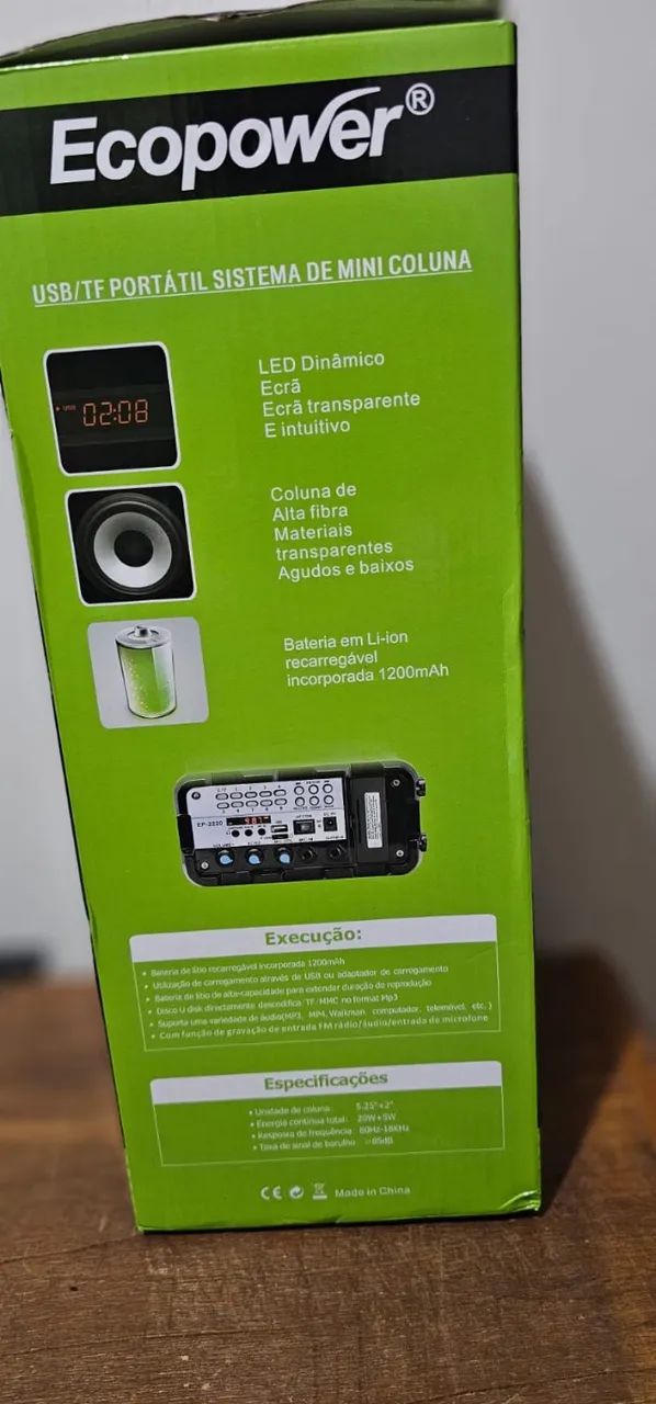 Caixa De Som Ecopower Karaokê C Microfone E Bluetooth Ep2220 127/220v - Foto 3