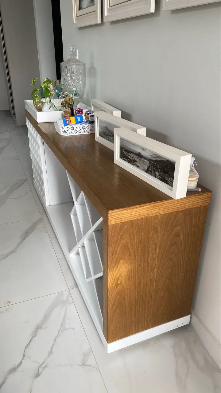 Buffet bar com adega - branco e amadeirado - Foto 4