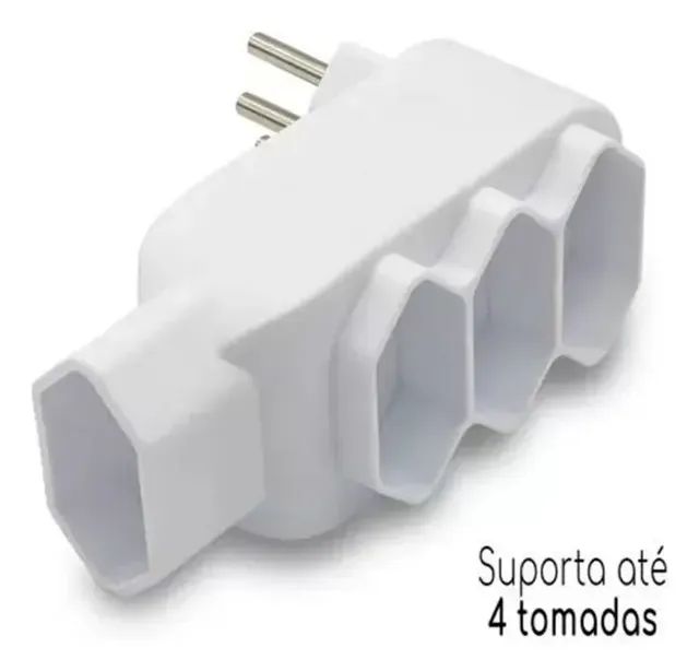 Tomada Benjamin E Adaptador 4 Tomadas 3 Pinos Tripolares - Foto 3