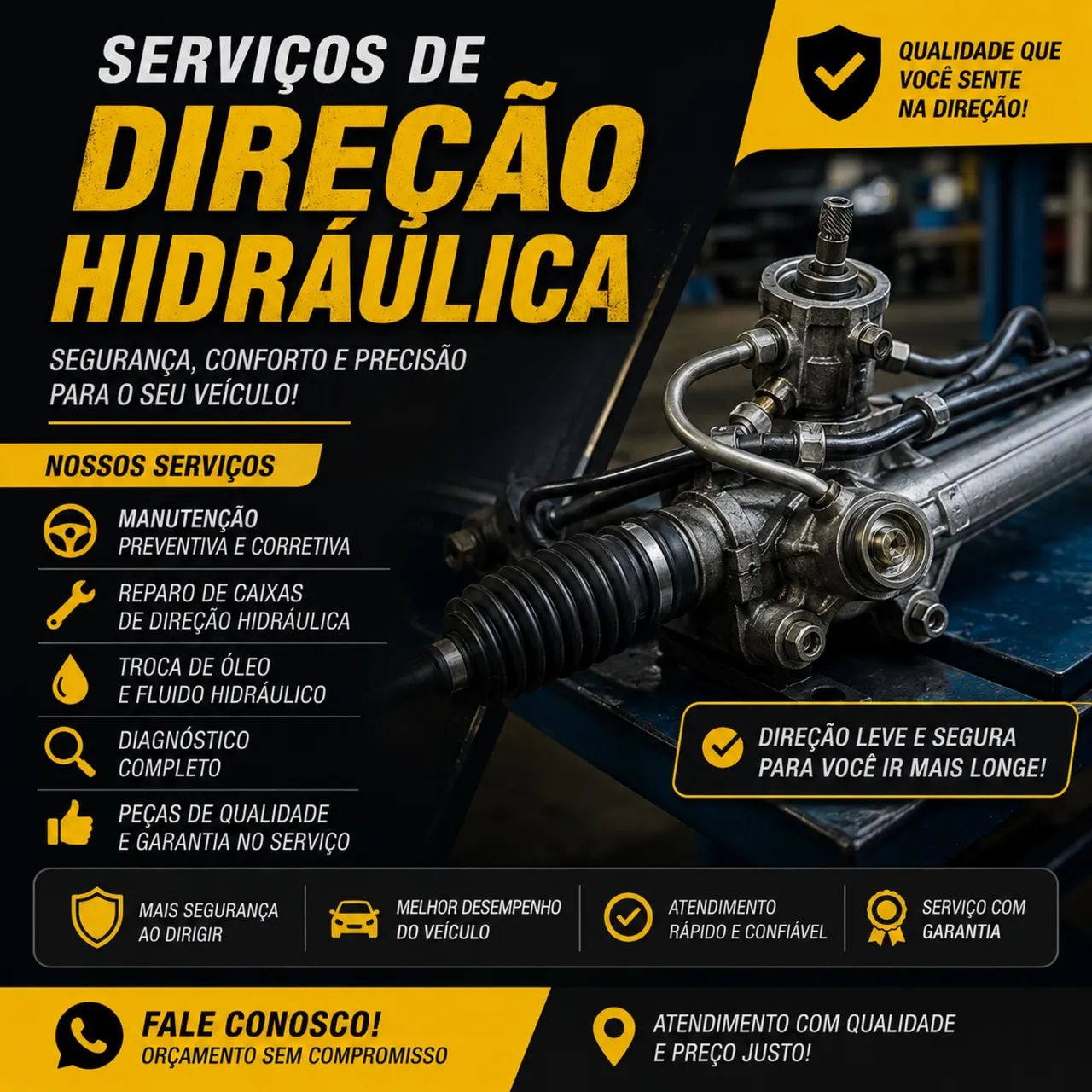 Serviços de Direção hidráulica e elétrica 