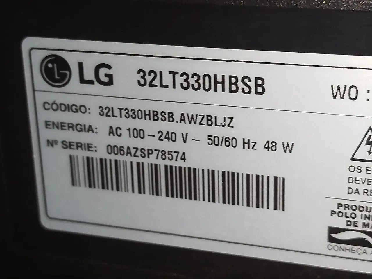Vendo essa TV LG de 32 polegadas, TV na Tela 