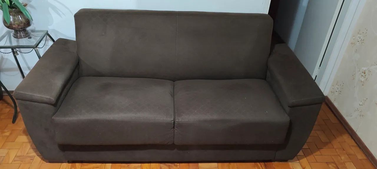Sofás 2 e 3 Lugares Suede Marrom - Completo com Almofadas de brinde - Foto 2