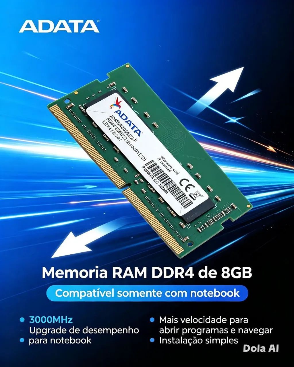 Memória DDR4 8Gb - 3200MHz