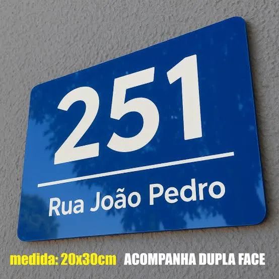 Placas com número de residência 