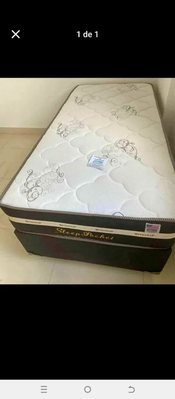 Cama solteiro com colchão molas ensacadas