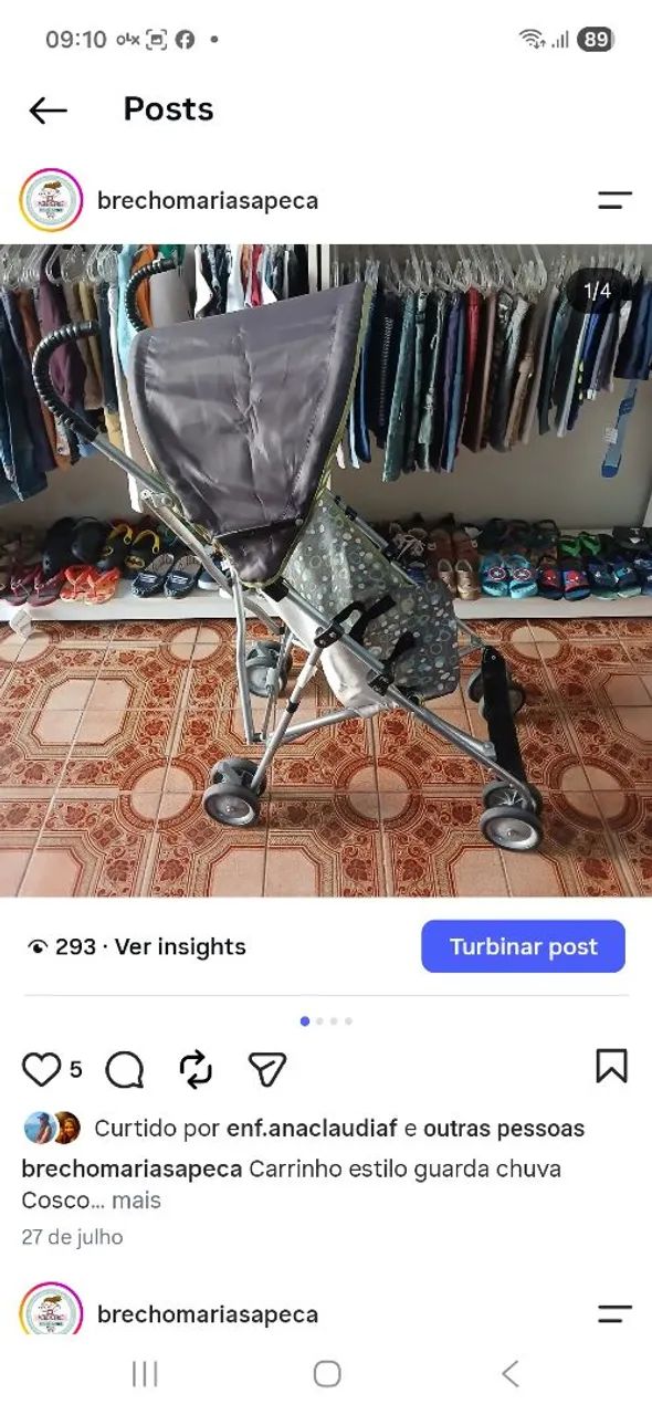 Carrinho estilo guarda chuva 