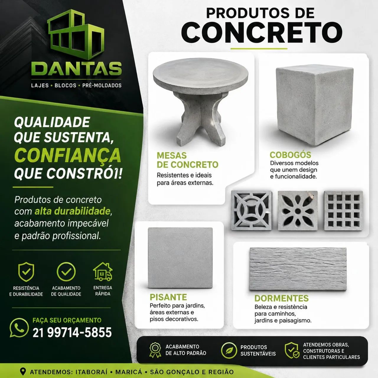 Mesa de concreto ( jardim e espaços abertos)  - Foto 2