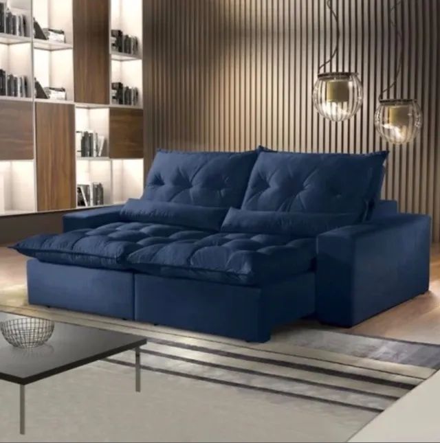 Capri 2.00 Blue Reclining Sofa419420952467886080