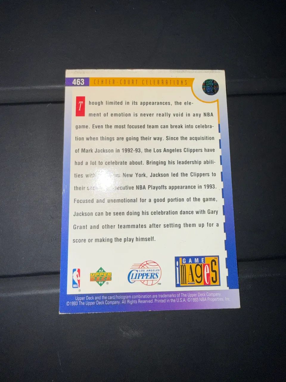 Mark Jackson/Gary Grant 93-94 UD #463 Clippers Insert NBA - Foto 2