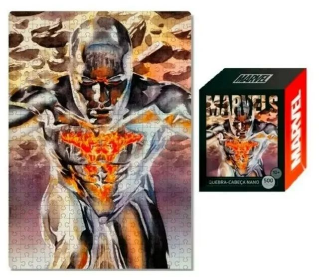Quebra Cabeça Marvel Galactus + Surfita Prateado 500 Peças - Foto 5
