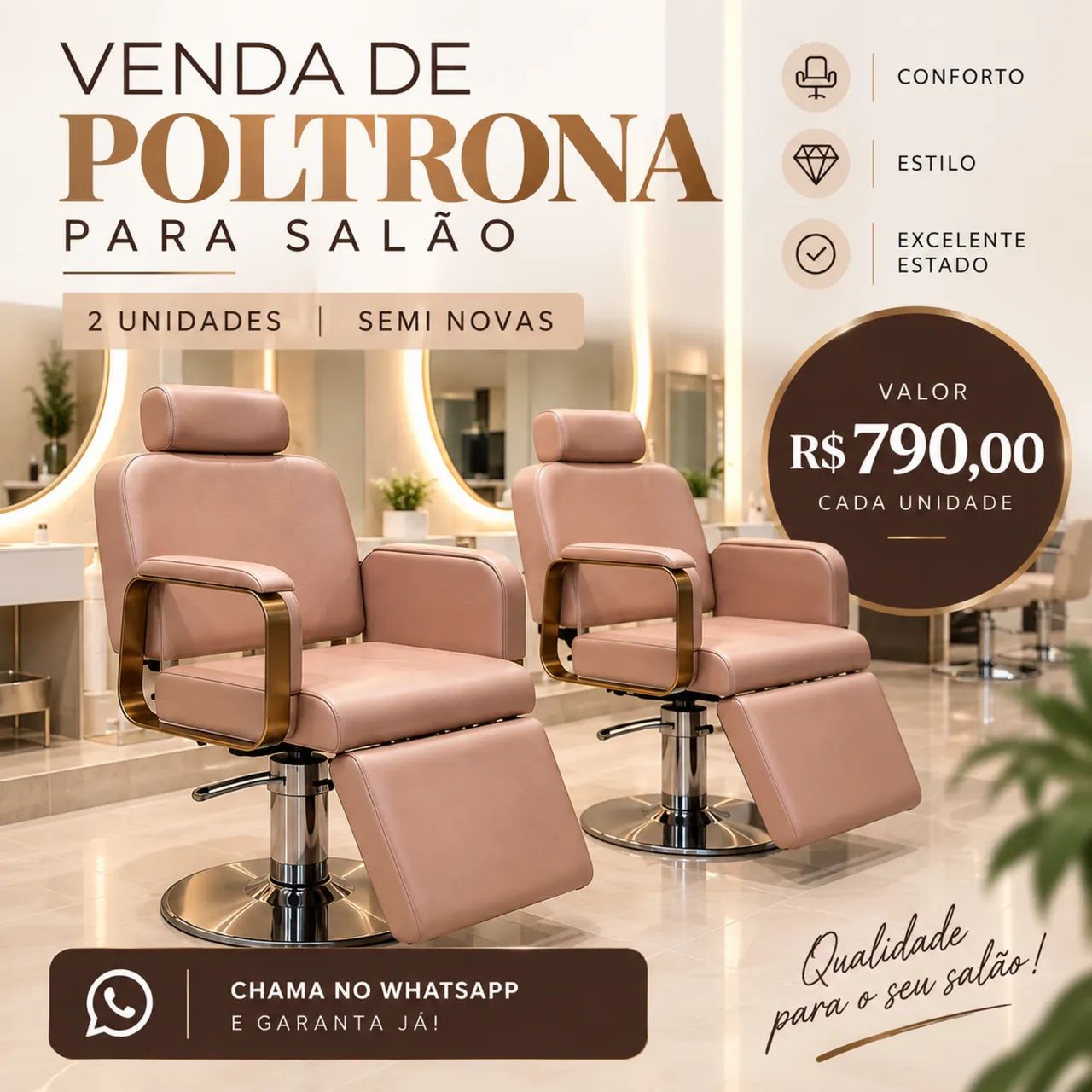 Poltrona para Salão de beleza 