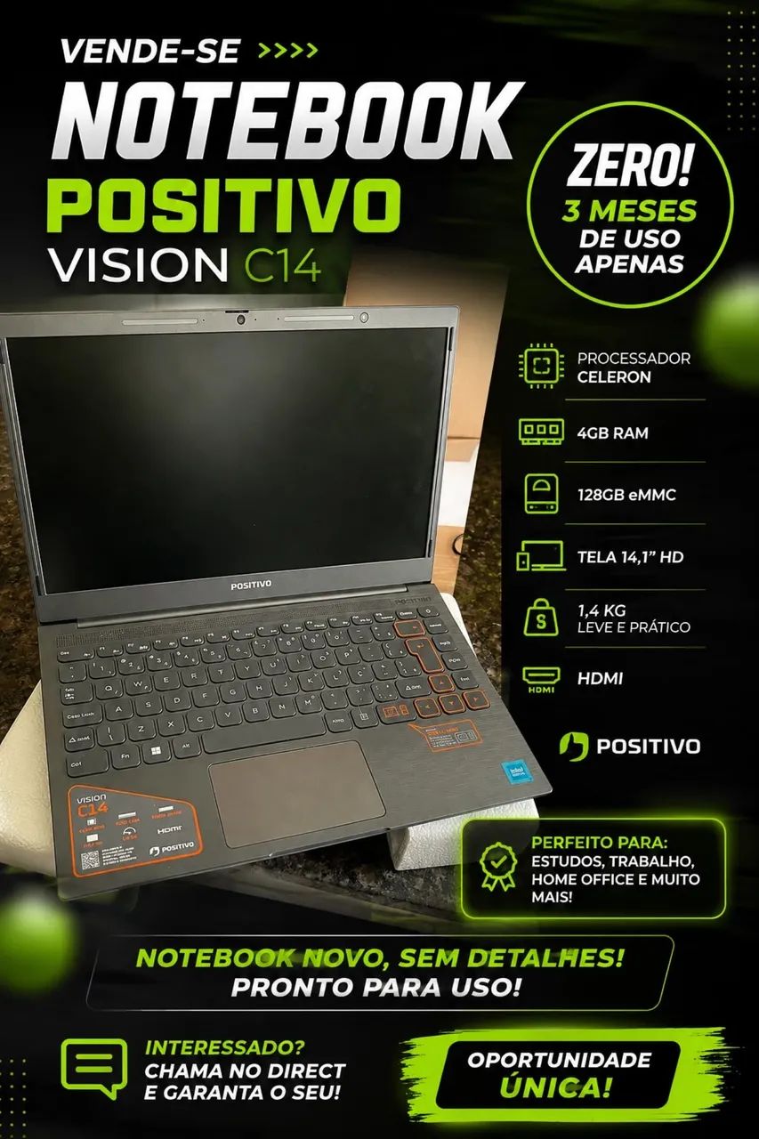 VENDE-SE NOTEBOOK POSITIVO VISION C14 - Foto 4