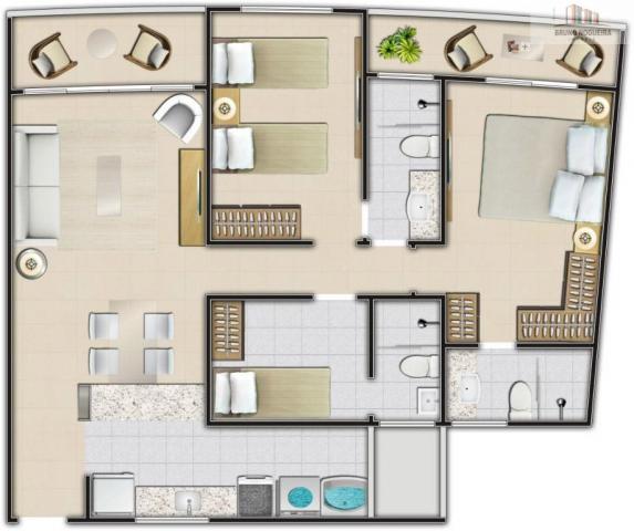Apartamento novo de 80 metros com 3 quartos no coco - Foto 8
