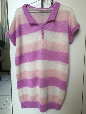 Blusa comprida em tricô