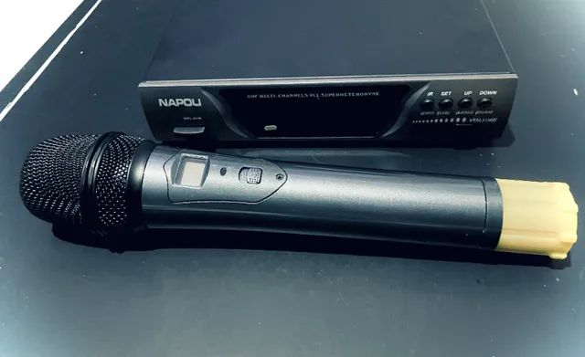 Sistema Microfone Wireless UHF Profissional Multi-Canais Napoli