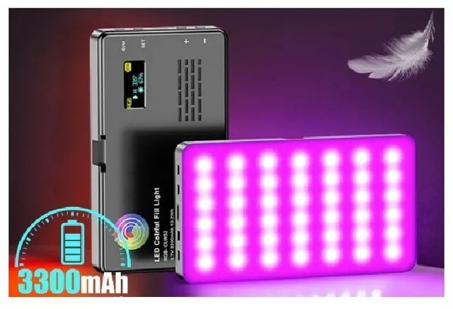 Iluminador de Led RGB com Bateria Interna - Ótimo P/ Foto e Video - Zerado!