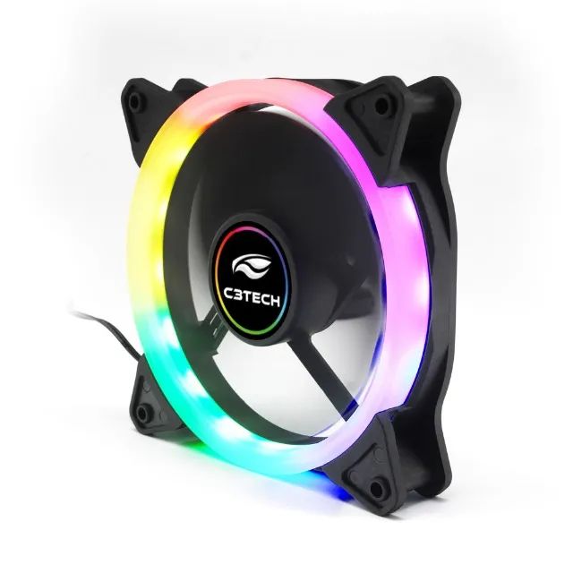 Cooler Fan C3Tech F7-L250RGB, 120mm, Conector ARGB 6 Pinos para Controladora