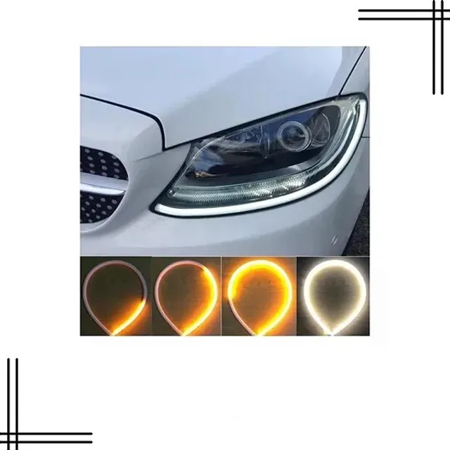 Par Fita LED Barra 45cm DRL Farol Com Função Seta Sequencial
