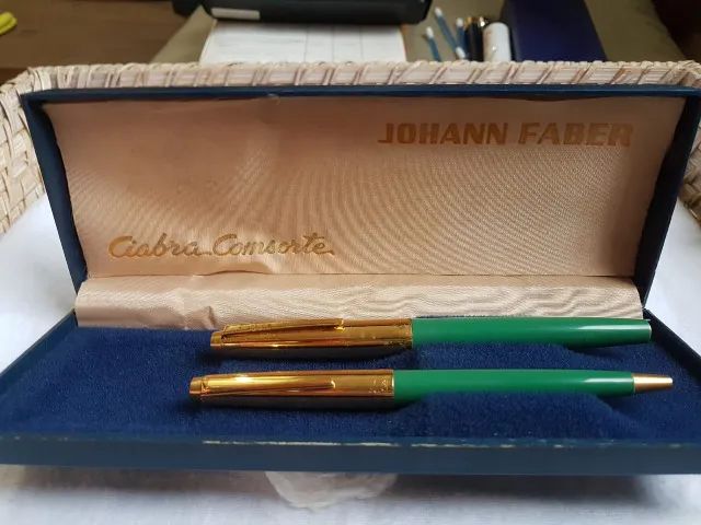 Johann Faber 66 Luxo - Jogo Tinteiro + Esferográfica - Vintage - Foto 6