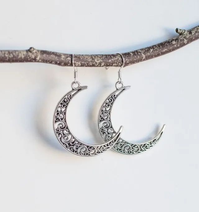 Brinco Lua Crescente Boho Chic