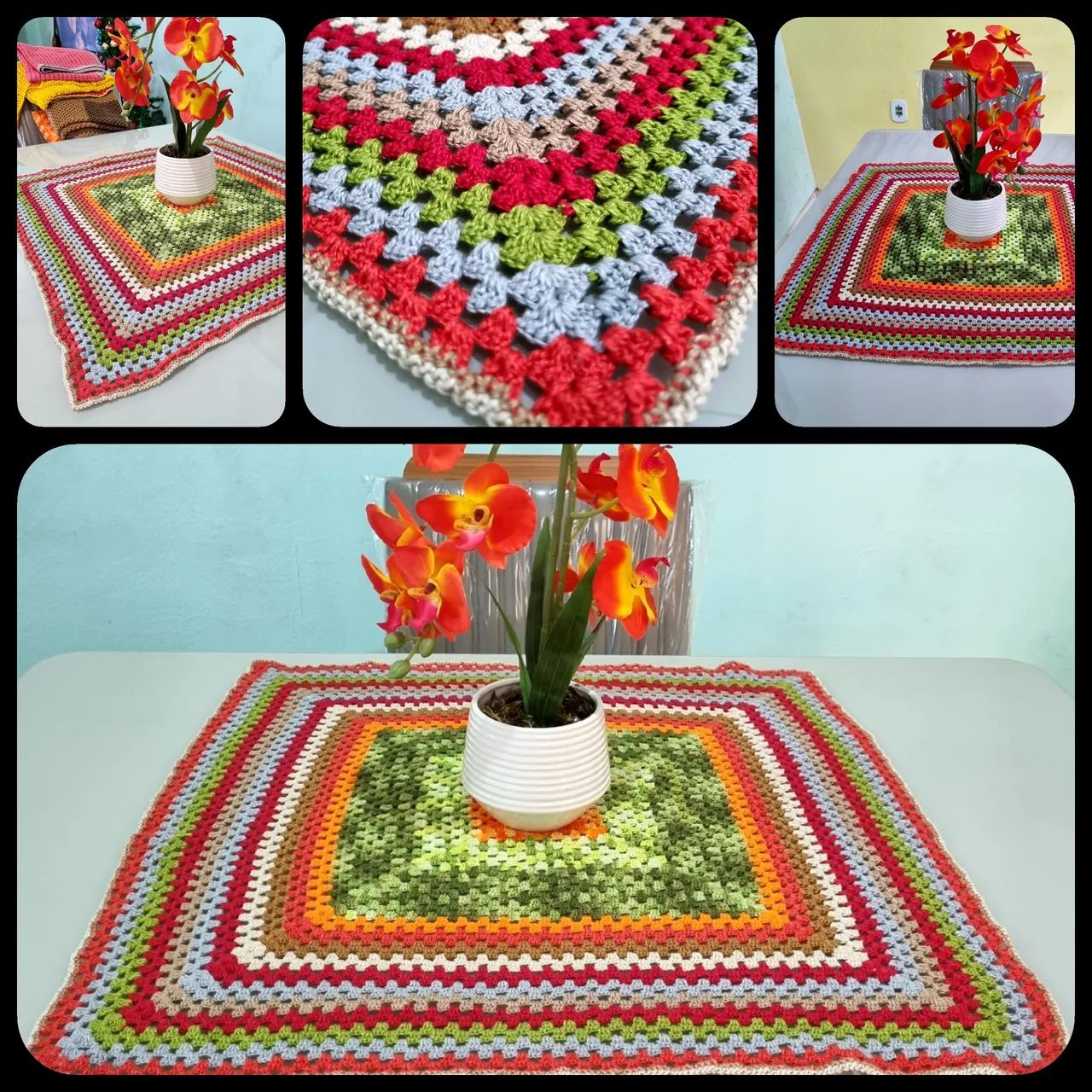 Toalha de Mesa Crochê - Colorido e Elegante - Vários Modelos - Foto 4
