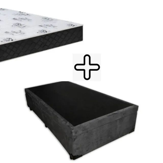 Base Box + Colchão Espuma Solteiro - Entrega em 48h
