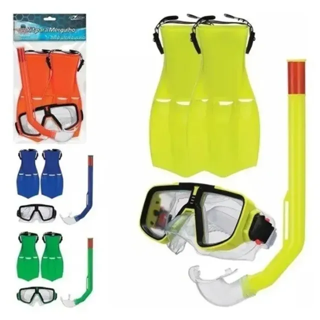 Kit Mergulho Adulto Com Snorkel Pe De Pato