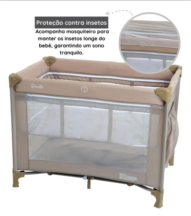 Berço Portátil Sonno Baby - Bege