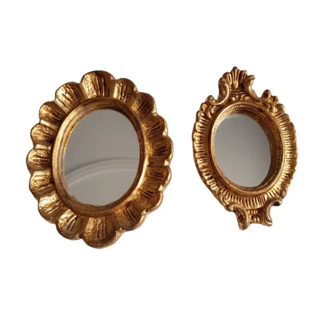 Espelhos Decorativos moldura gesso e folha de ouro