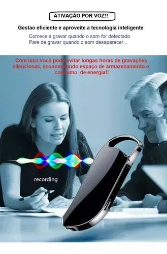 Mini Gravador Voz Som Chaveiro Micro Escuta 32g - Foto 6