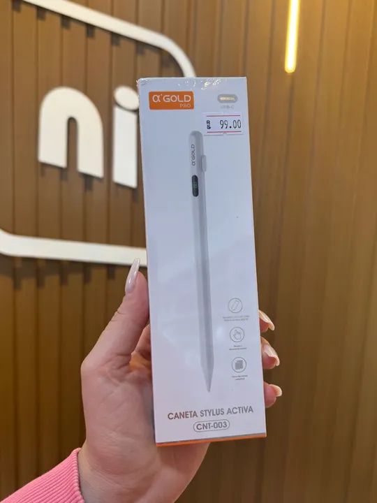 Caneta Stylus Ativa para Celular Tablet e Ipad Qualquer Modelo - Q'Gold Pro