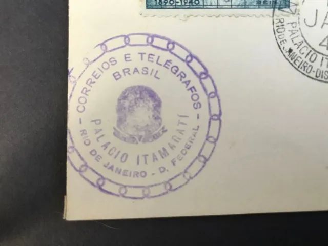 Folha Postal Selo de Carta Filatelia Carimbo Itamarati 1940 - Foto 2