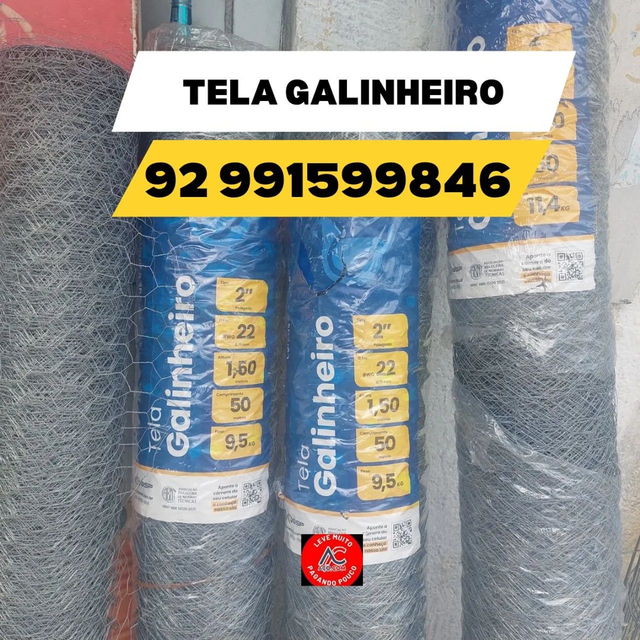 Tela Galinheiro para cercas e galinheiros