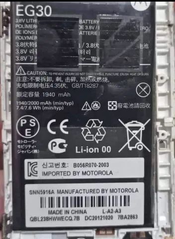 Bateria de celular Eg30 Motorola Xt890, Xt919,xt920 D3, Razr I Original