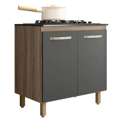 Oferta IMPERDIVEL Balcão Violeta para cooktop 4 ou 5 bocas Carvalho Nature/Chumbo