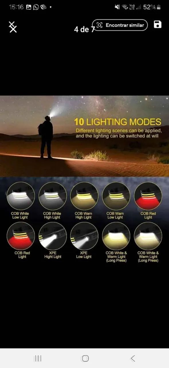 Lanterna de Cabeça LED - recarregáveis  - Foto 6