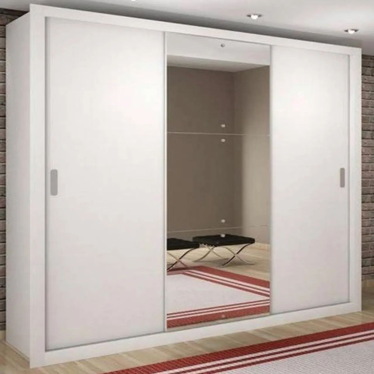 Guarda-Roupa Branco com Espelho - Moderno e Funcional