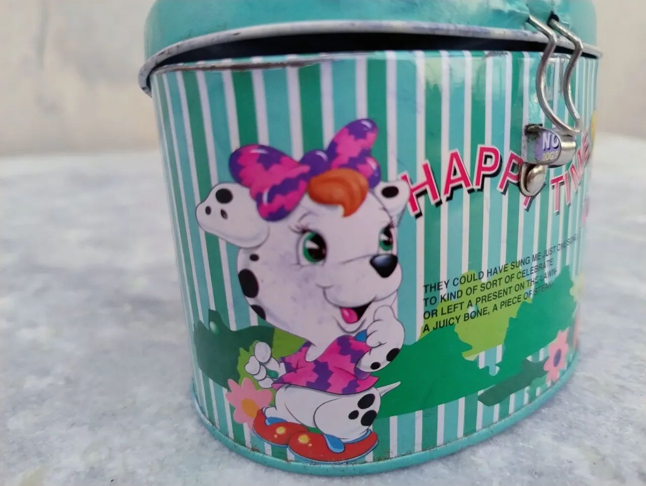 Cofrinho de metal vintage Happy Time Dog - Foto 2