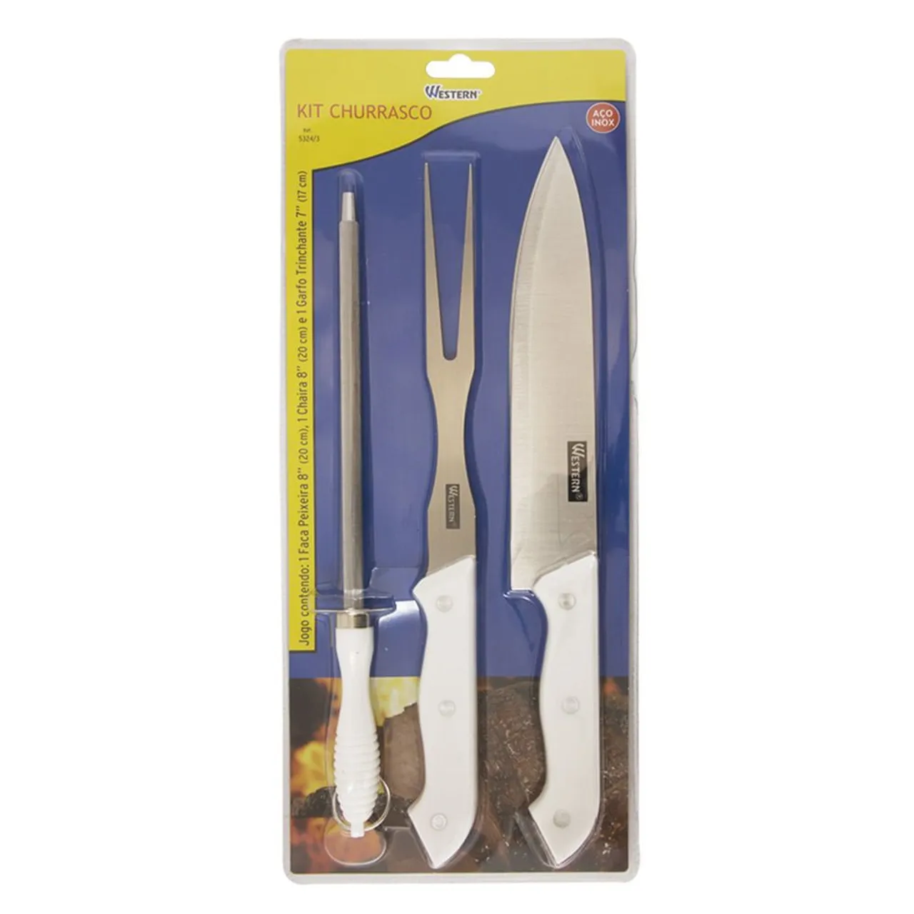 Kit Churrasco Aço Inox Western 5324/3