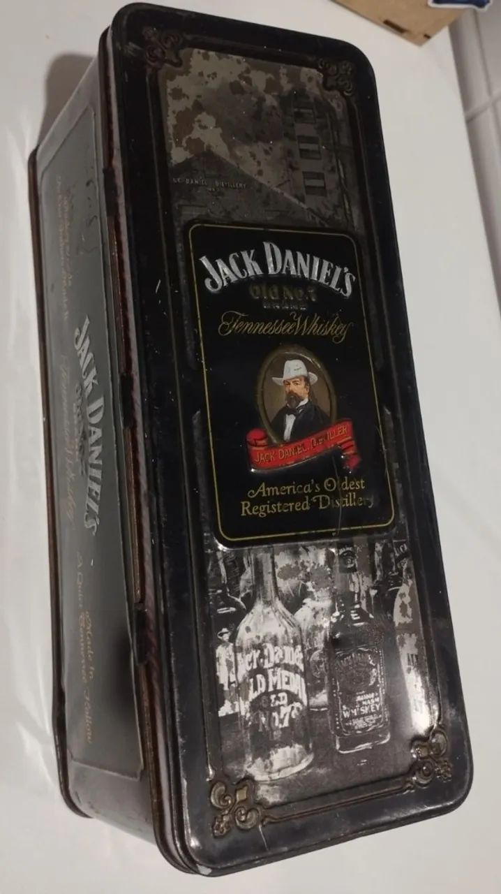 Caixa lata Vintage JACK DANIEL`S Nº7 old Tenesse Whiskey