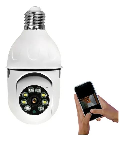 Camera De Segurança Wifi Ip 360 Soquete Branco  - Foto 4