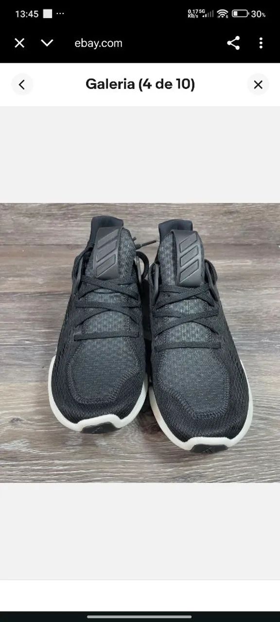 Tenis esportivo preto com solado branco - Foto 4