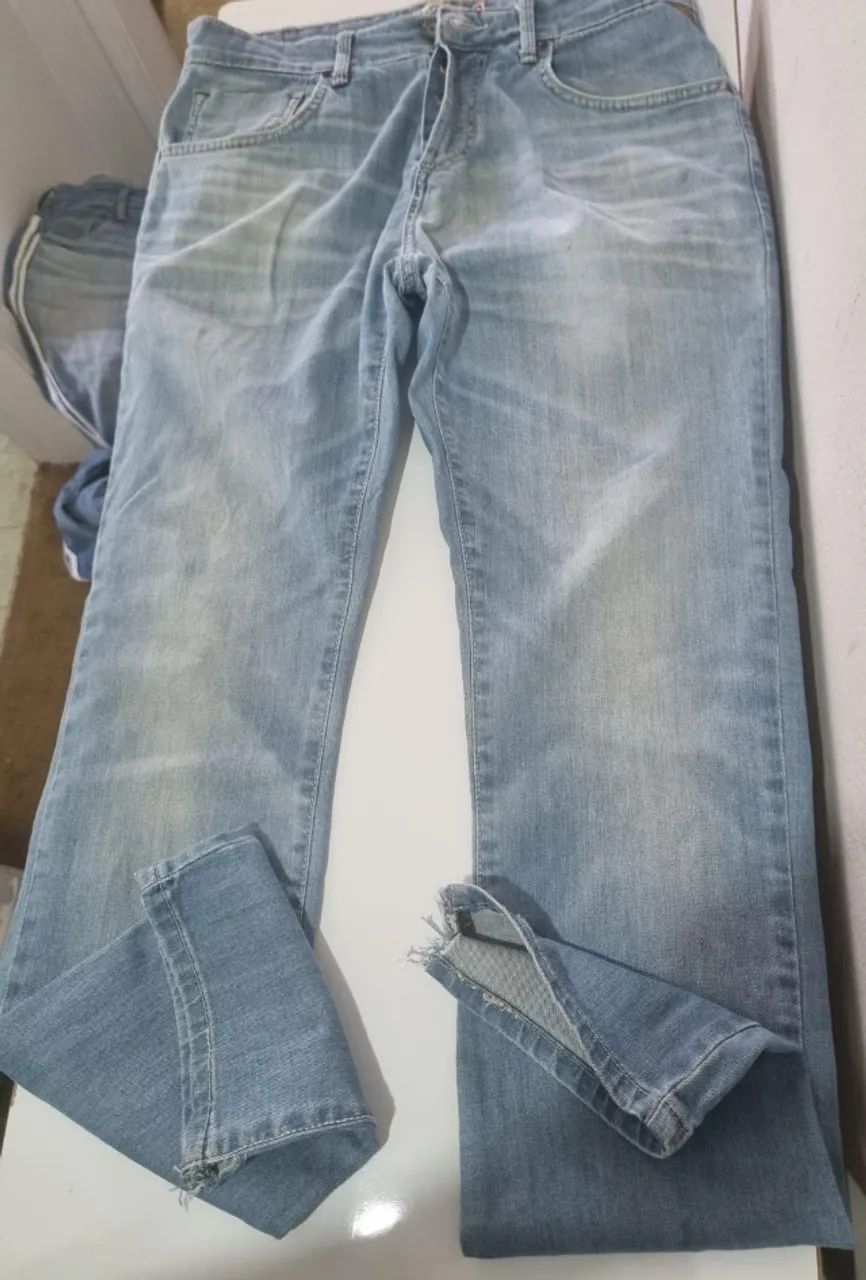 calça jeans khelf original com botoes 38 40 com elastano - Foto 3