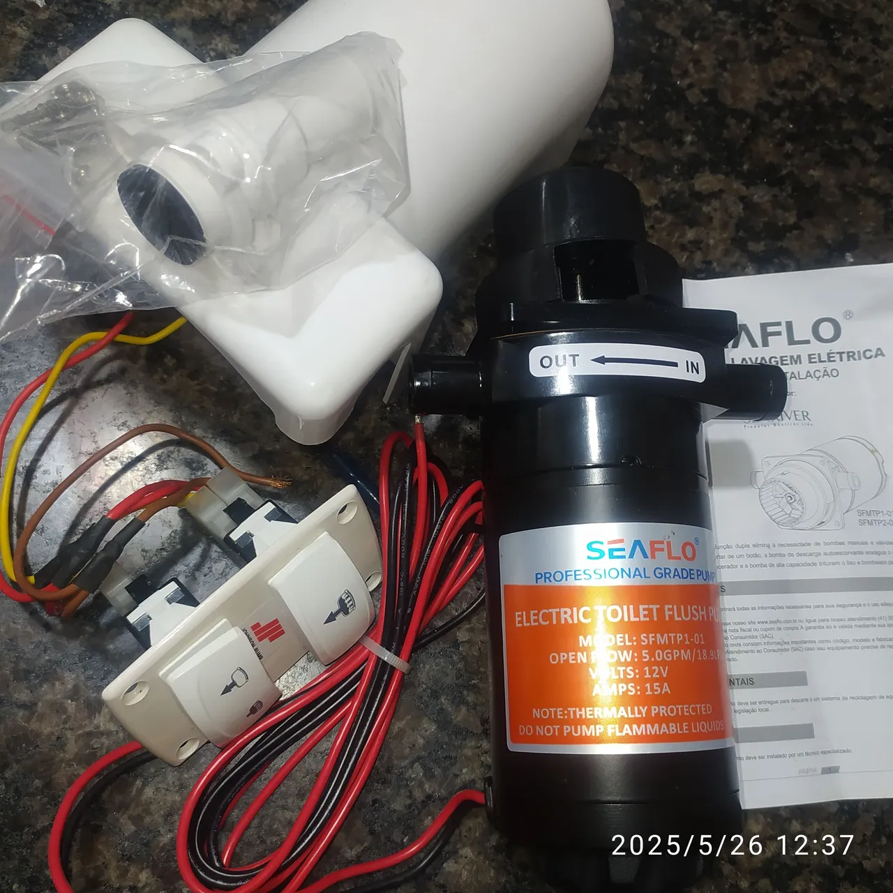 Bomba de Descarga Elétrica para vaso sanitário SeaFLO