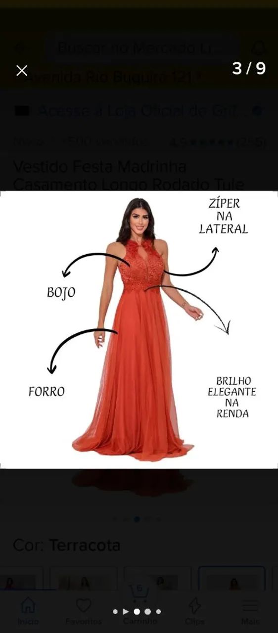 Vestido terra cota  
